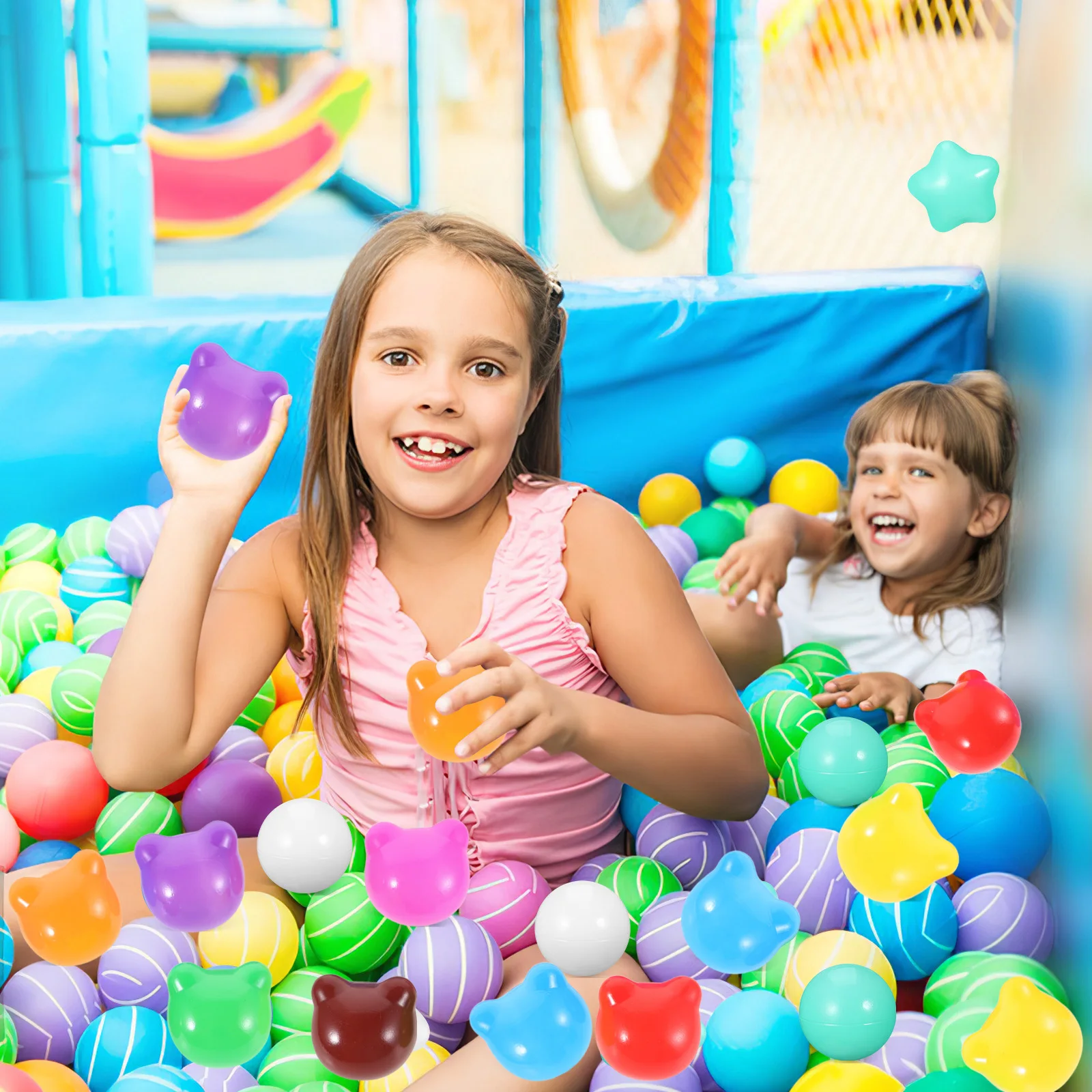 100 قطعة كرات المحيط الطفل سميكة الدب رئيس كرات بلاستيكية آمنة لرياض الأطفال المنزل الكرة حفرة اللعب كرة أوشن بركة