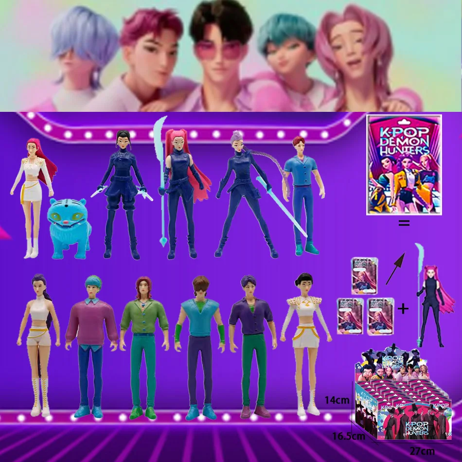 

Kpop Demon Hunters слепая коробка, набор игрушек, 1-24 шт., коллекционные куклы Derpy Tiger Rumi Mira Zoey Sussy для фанатов, рождественские рождения