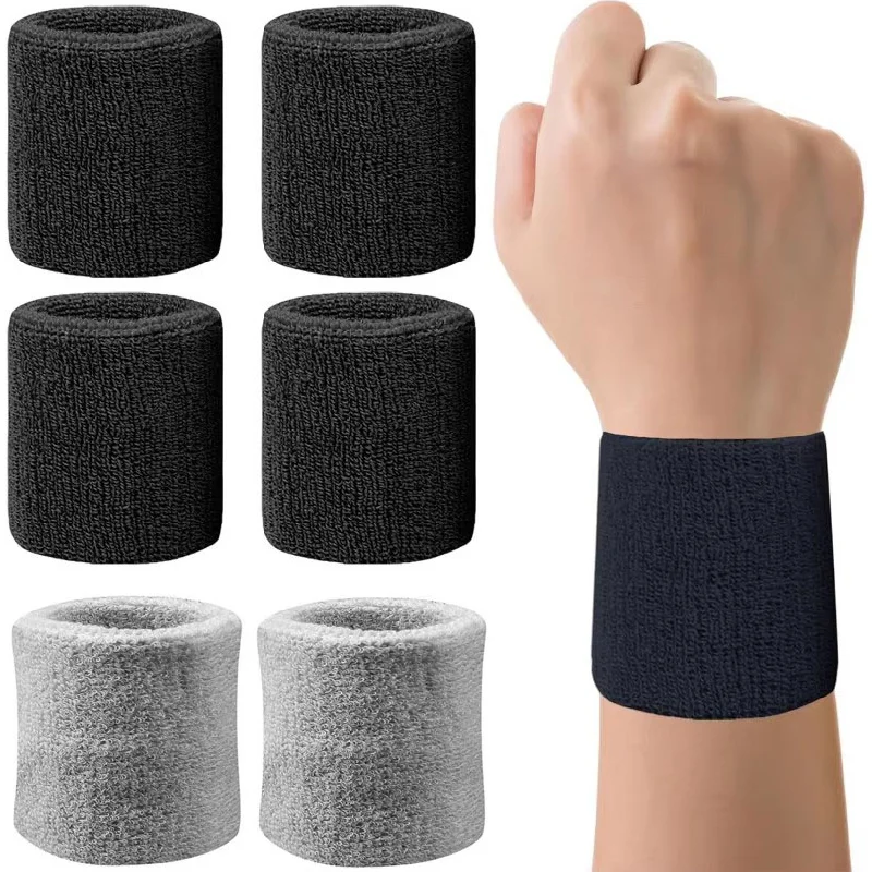 1-4Pair Towel Sports Wrist Bands Tennis Sweat Bands Wrist Guard Basketball Fitness Sweatbands Wrist Wrap Wrist Protection