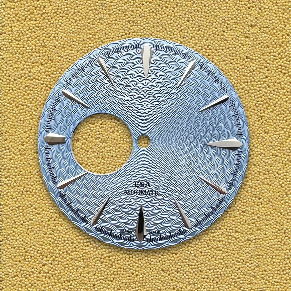 High-Quality 35mm S Logo Cocktail Hollow Out Dial Fit NH35/NH36/NH38 Movement Woven Pattern Dial Watch Modification Accessories