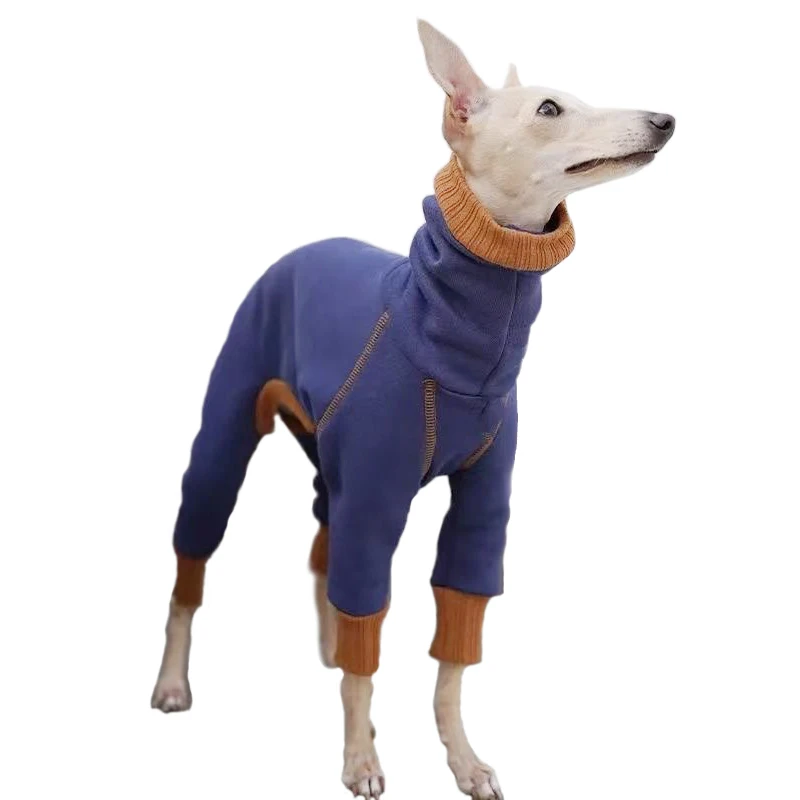 

Whippet Greyhound Clothes Spring Autumn Dog Pajamas Onesie Soft Turtleneck Jumpsuit Four-Leg Rompers for Medium Large Dogs