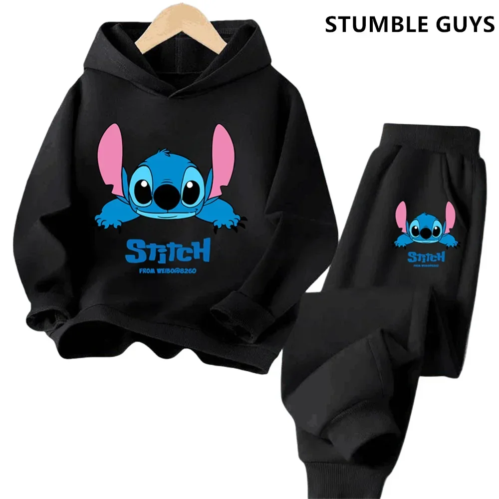 Disney Stitch Children's Street Fashion Sweater Boys Girls Tops Children's Sports Trucksuit Pullover Outdoor Sports Sonic Hoodie