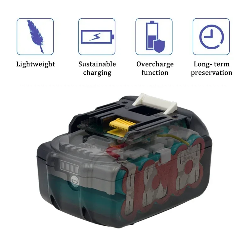 Newest 6.0Ah 9.0Ah 10.0Ah Battery Rechargeable for Makita 18V Power Tool Replacement BL1860 BL1850 BL1840 Battery for makita