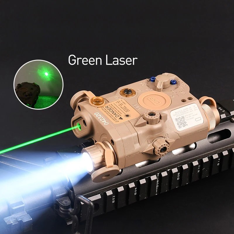 Imagem -02 - Tactical Gun Hunting Rifle Laser Ponto Vermelho Azul Verde Ponteiro ir Lanterna Led Branco Peq 15 200lumens Peq15 20