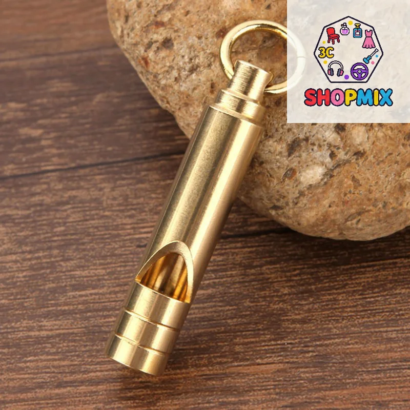 متعددة الوظائف النحاس الطوارئ صفارة إنقاذ سلسلة مفاتيح محمولة أدوات في الهواء الطلق التدريب صافرة للتخييم التنزه #1