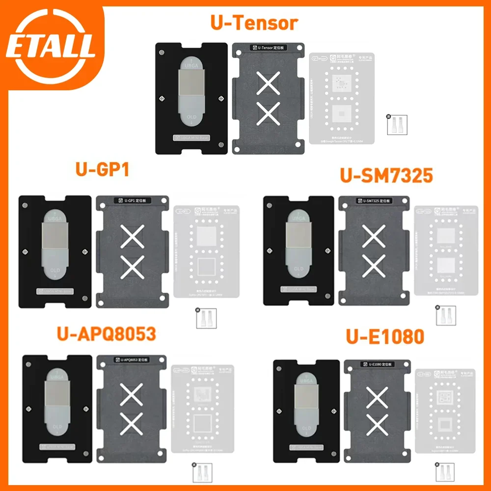 Amaoe U-SM7325 /U-GP1/ U-APQ8053/U-E1080/U-Tensor BGA Reballing Stencil for Qualcomm SM7325 / APQ8053/U-E1080/U-GP1/U-Tensor