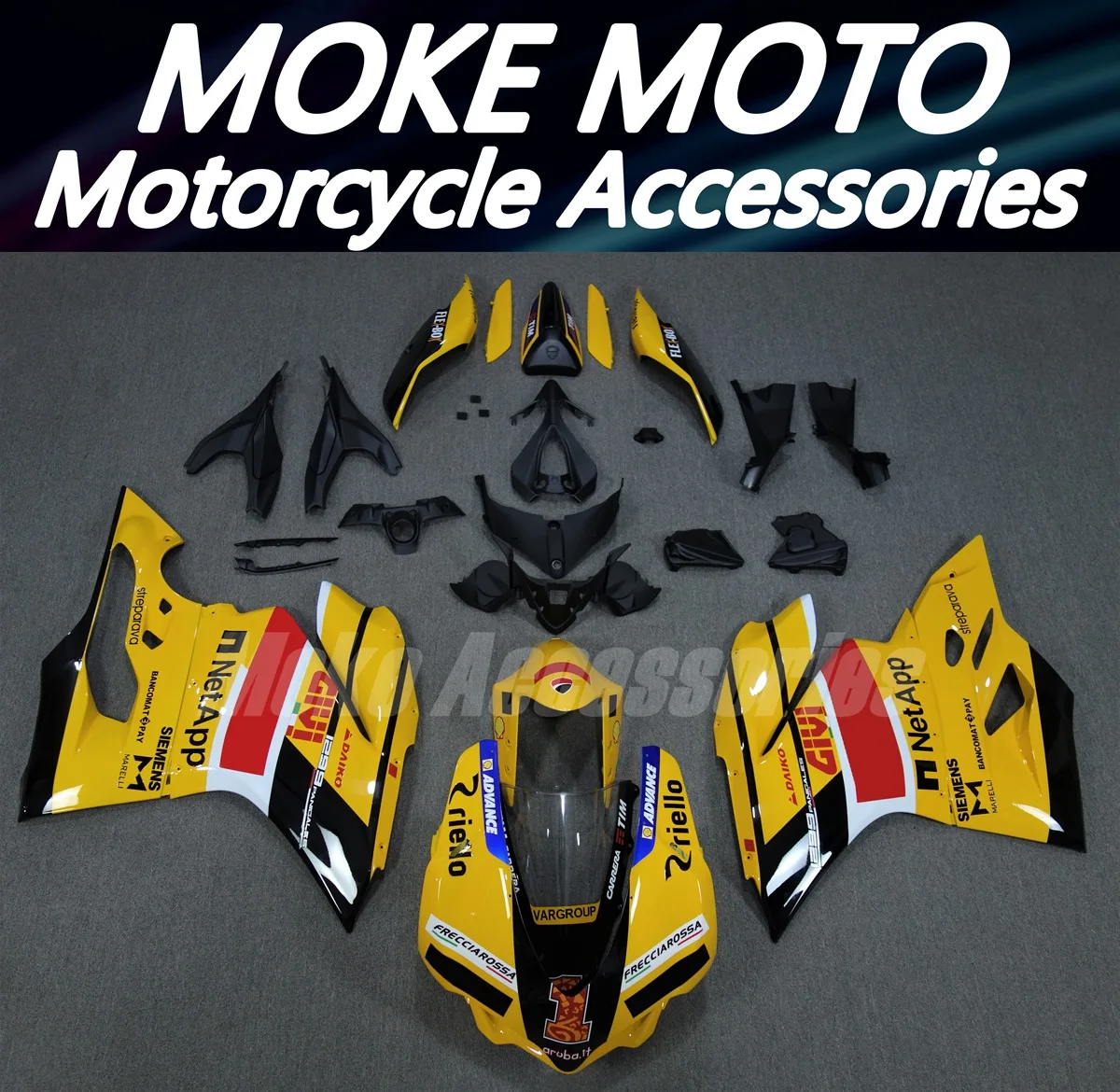 

New Fairings Kit Fit For 959 1299 Panigale 2015 2016 2017 2018 Bodywork Set 15 16 17 18 Abs High Quality Injection Black Yellow