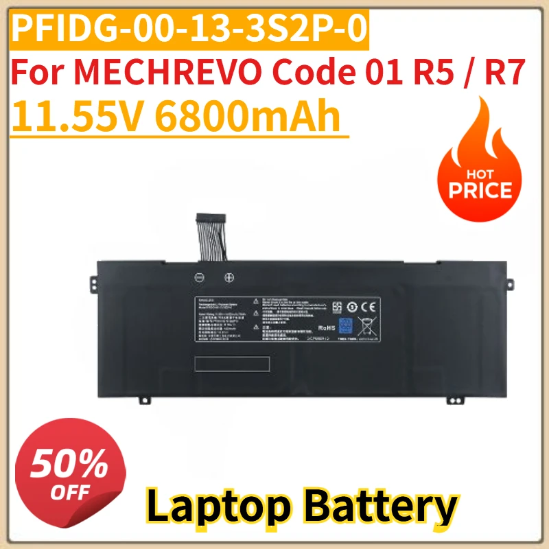 High Quality New PFIDG-00-13-3S2P-0 Laptop Battery 11.55V 6800mAh for MECHREVO Code 01 R5 / R7