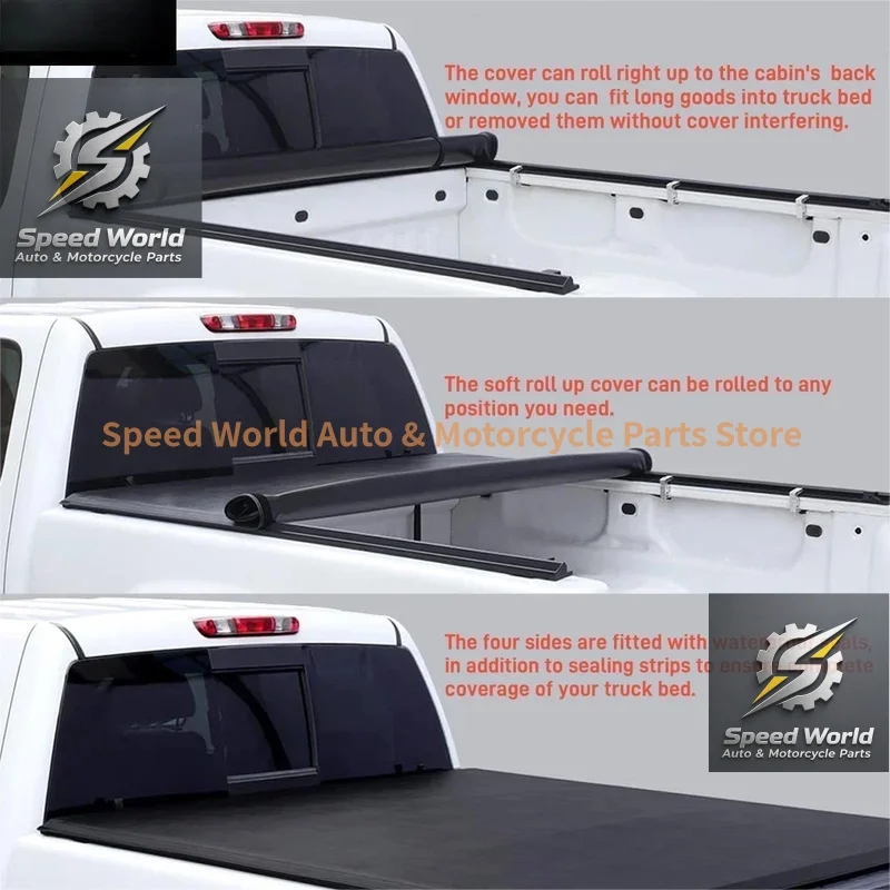 Aluminum Pickup Truck Bed Tonneau Cover For Rear Position Type Fender Flares