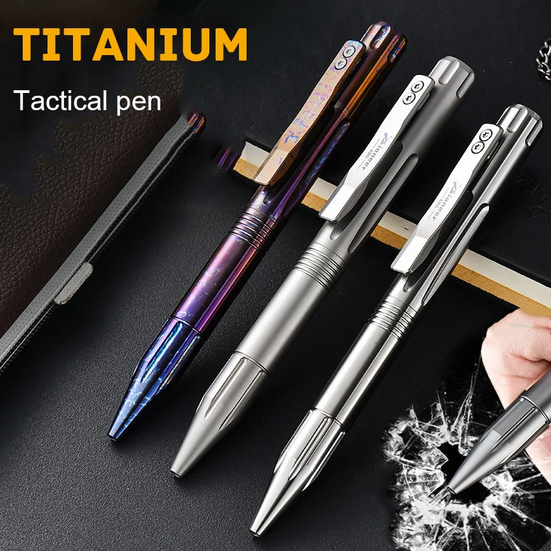 TC4 Titanium Window Breaking Tactica Pen Mini Self Defense Outdoor Camping Portable EDC High-end Signature Pen For Women\'s