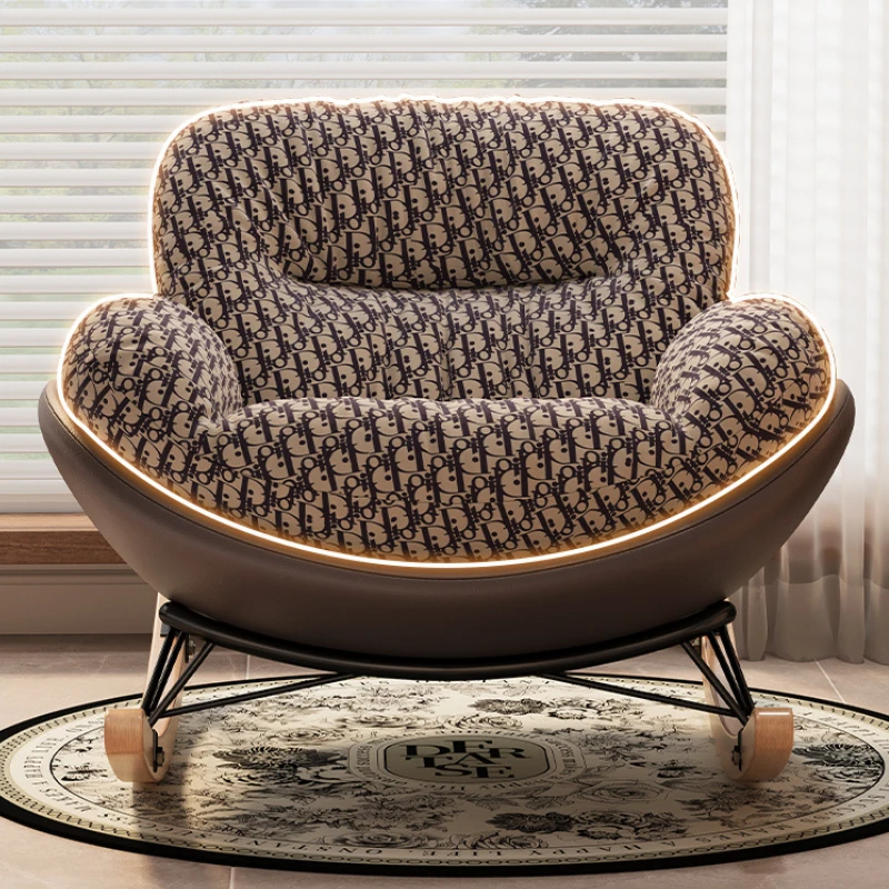 Household metal rocking chair single sofa lazy chair iron rocking chair