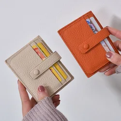 Ultra-Thin Card Bag Leather Credit Card Holder Women Men Slim Wallet Small Coin Purse Bank ID Card Case Package Pouch Card Cover