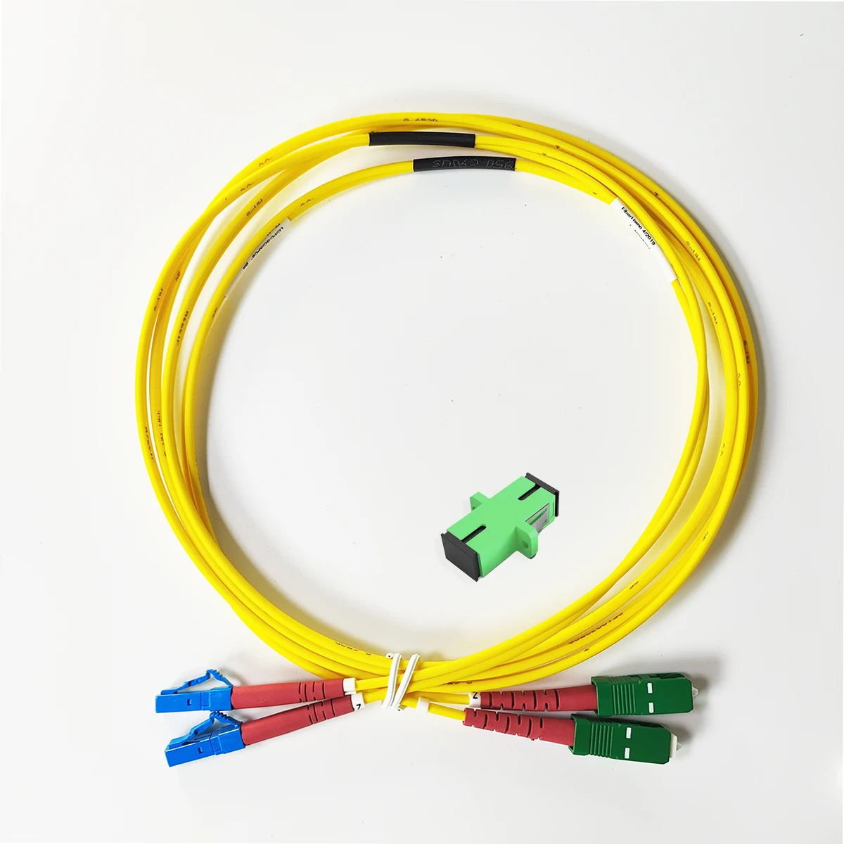 Cabo de fibra óptica lc/upc-sc/apc, diâmetro interno 3.0mm, monomodo, dual core, cabo de extensão, 2m