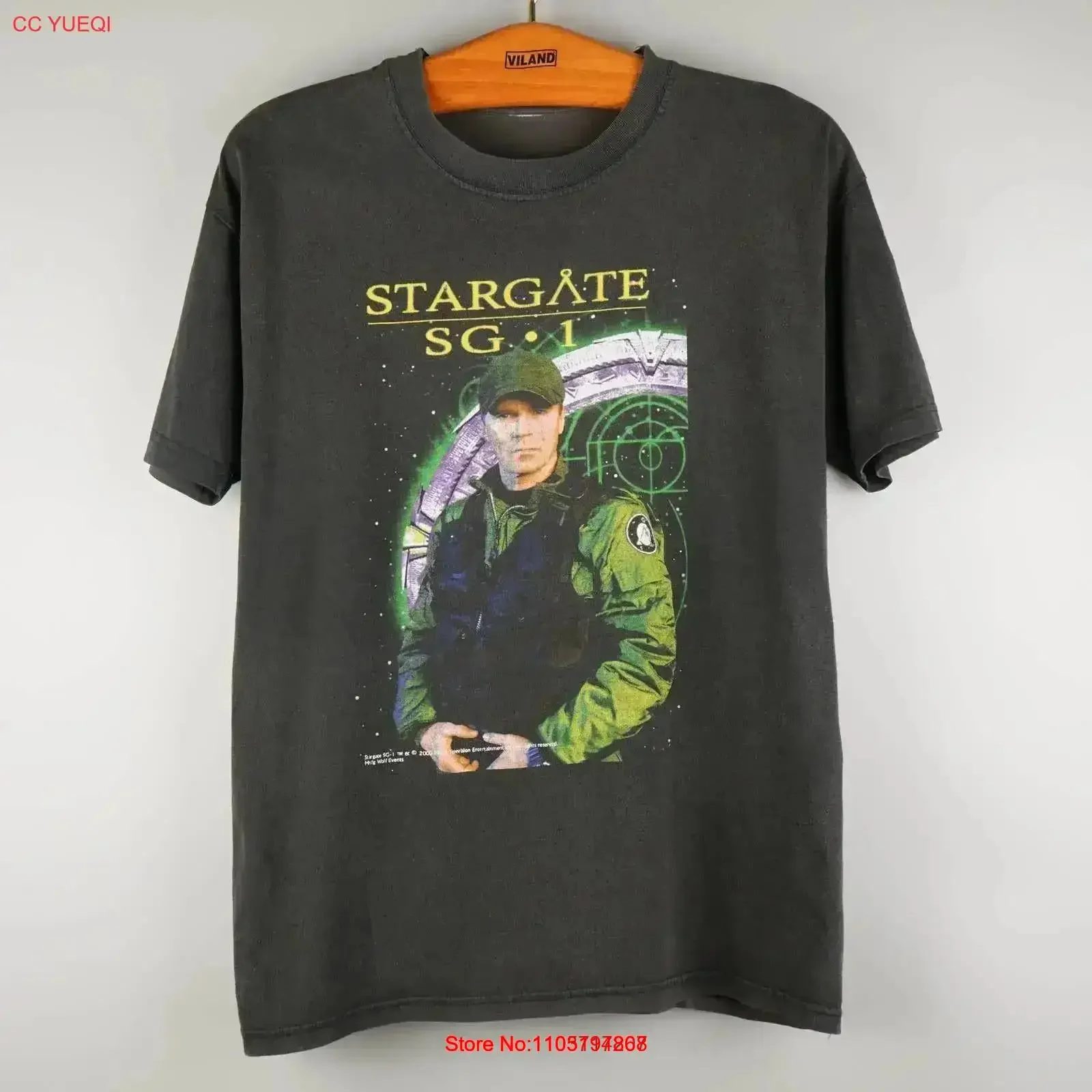 Vintage 2000 Stargate Series T Shirt Washed Breathable Comfortable fashion Slightly Casual designer clothes vintage Washed