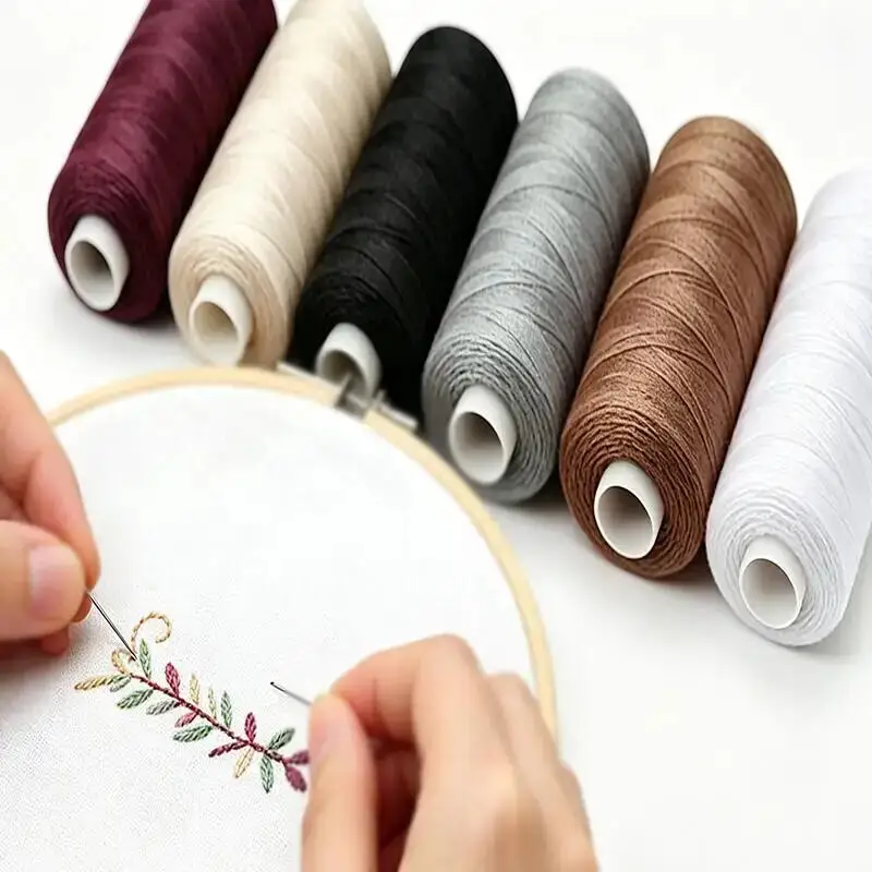 10 Farben/Set Haushalts-DIY-Nähmaschinen-Handnähgarn 402 Nähgarn 400 Yards Multifunktionales Polyester – Detail 6