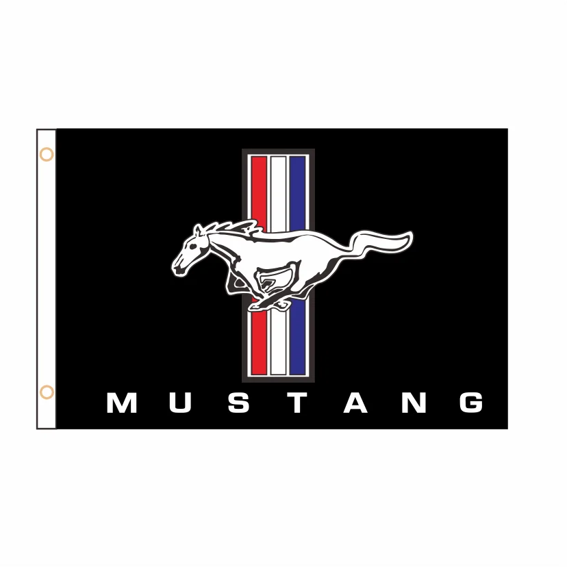 Baner, baner z flagą Ford Mustang, możliwość personalizacji, 2 stopy x 3 stopy, 3 stopy x 5 stóp, QZ-082 poliester, sport, reklama, samochód, dom,