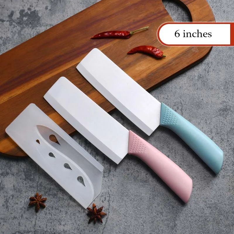 

Professional 6 Inch Ceramic Kitchen Nakiri Knife Potato Meat Slicing Chef Utility Ceramic Knife Vegetables Cutter with Cover