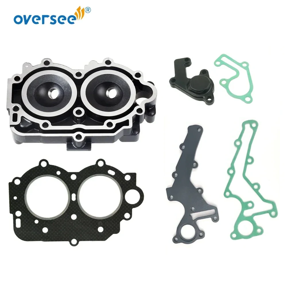 

6B4-11111-00-1S Набор головки блока цилиндров для подвесного двигателя Yamaha 15HP 9,9HP 15D, детали лодочного двигателя, прокладка 6B4-11111