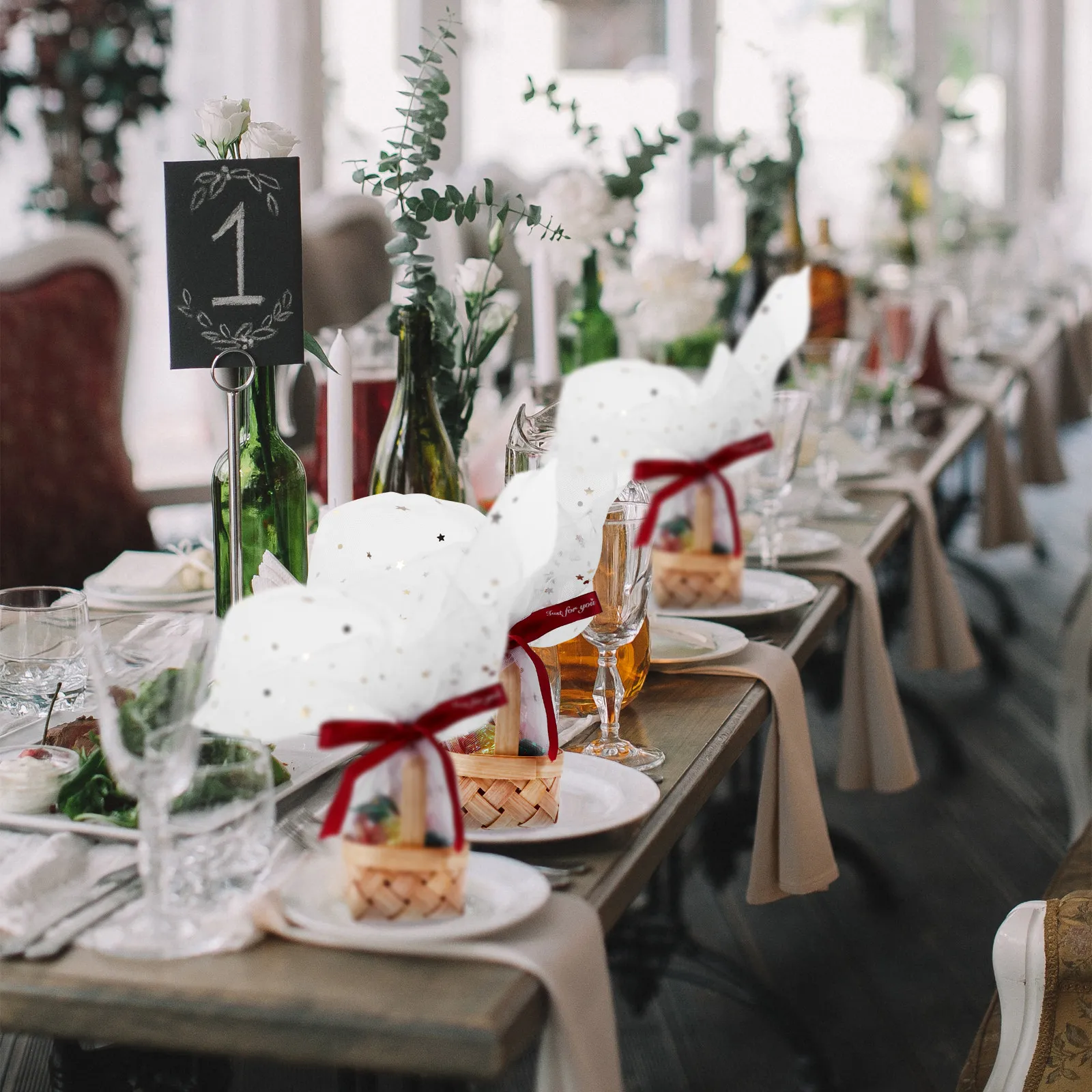 Cesta de dulces elegante para boda, Mini soporte tejido portátil para dulces, caja de regalo para dulces, chocolates, galletas, decoración para eventos de boda, 6 uds.