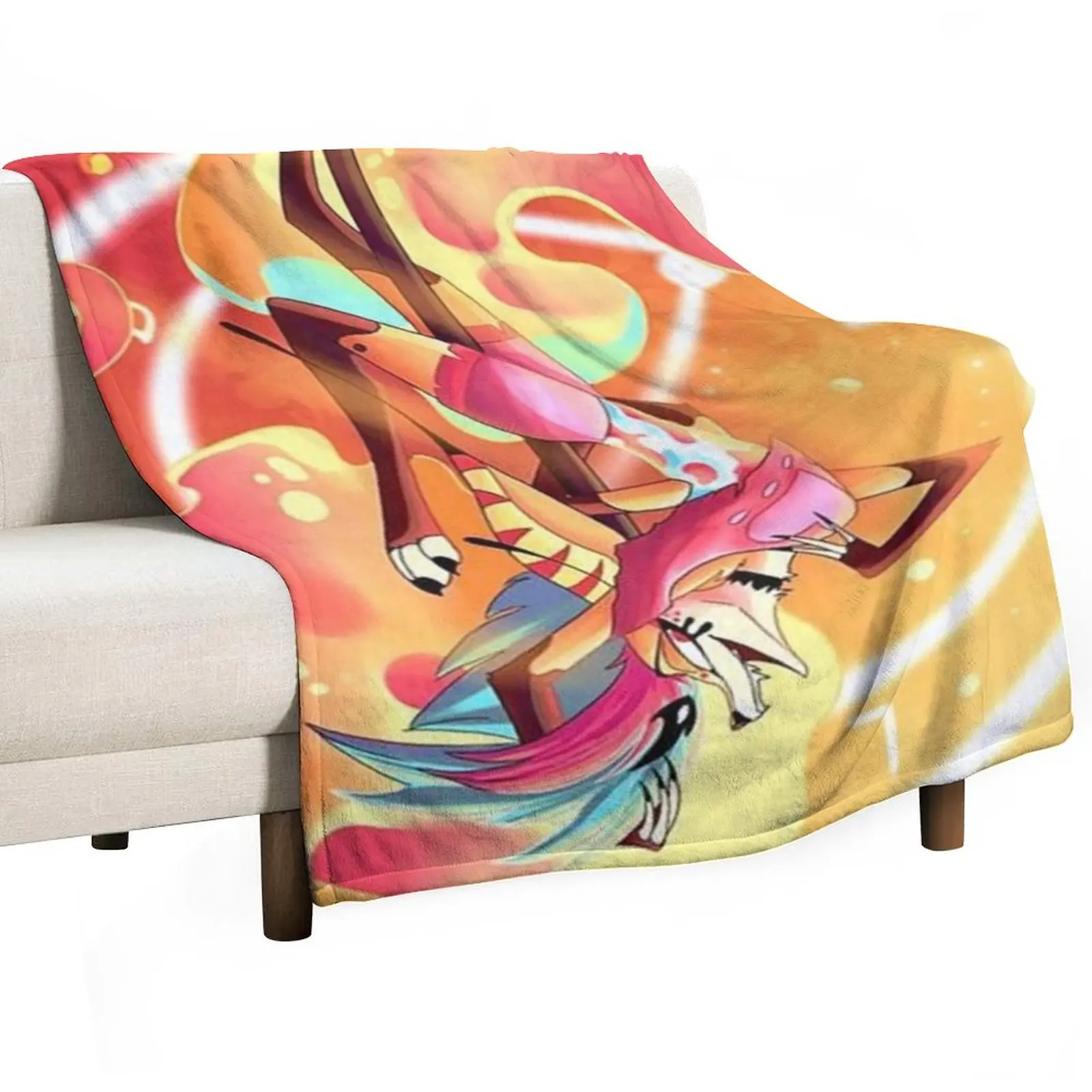 

Helluva Boss Beelzebub Throw Blanket Multi-Purpose Sleeping Bag Plaid Extra Large Throw Blankets