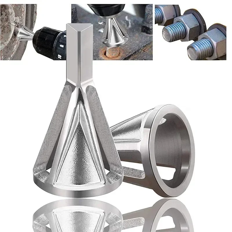 

High-Speed Steel Deburring And Chamfering Tools Stainless Steel Drilling Triangle Shanks Hexagonal Threaded Edges Power Drill