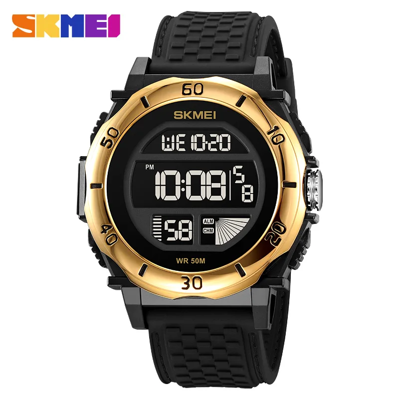 SKMEI Stopwatch Men's Watch For Men LED Light Digital Man Sport Watches Mens 50m Waterproof Date Week Alarm Wristwatches