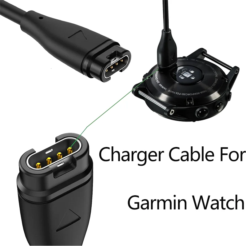 قاعدة كابل شحن USB 3.3FT/1M لـ Garmin Fenix 5/5S/6S/7X Plus/8، Vivoactive3، Forerunner 970/965/740/935/945/245/255/265/158