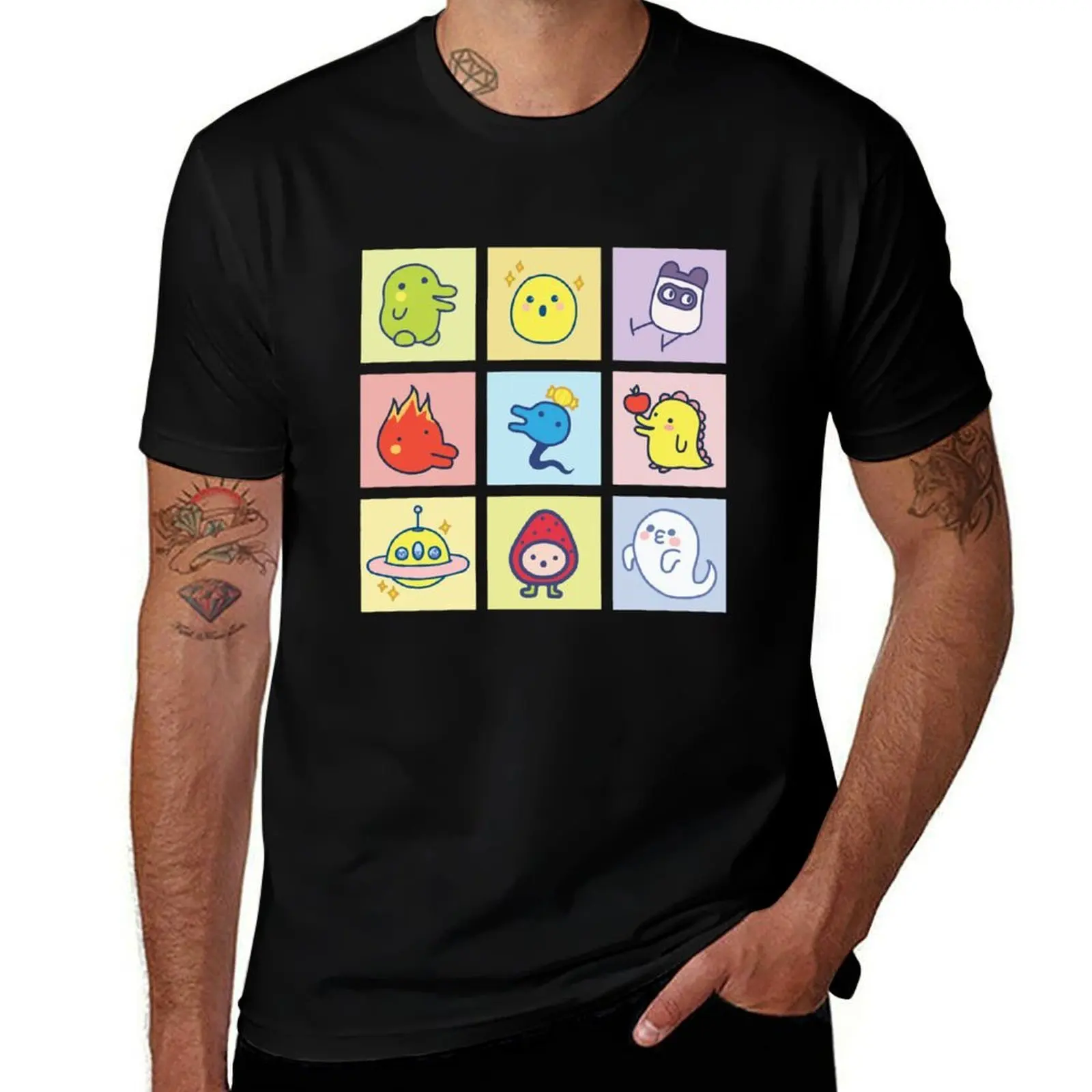 Tamagotchi Character Collage T-Shirt man t shirt designer T-Shirt