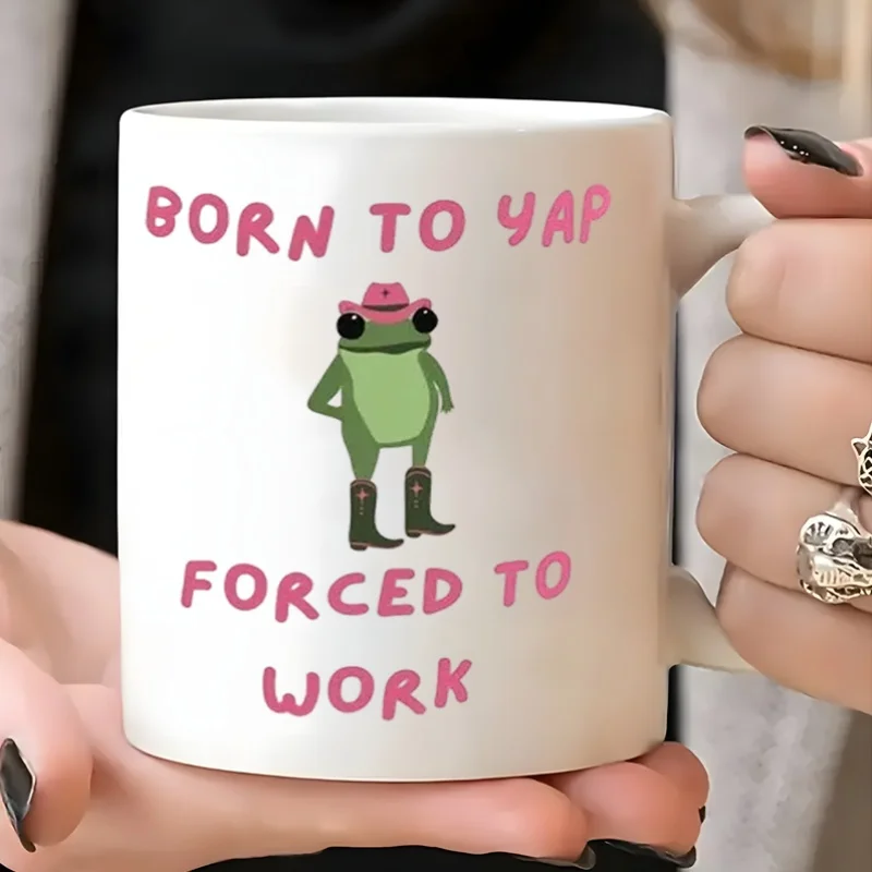 Born to Be Popper Toad 11oz Ceramic Coffee Mug - Reusable, Insulated, Travel Mug, Hand-Wash Only - Perfect for Coffee Lovers