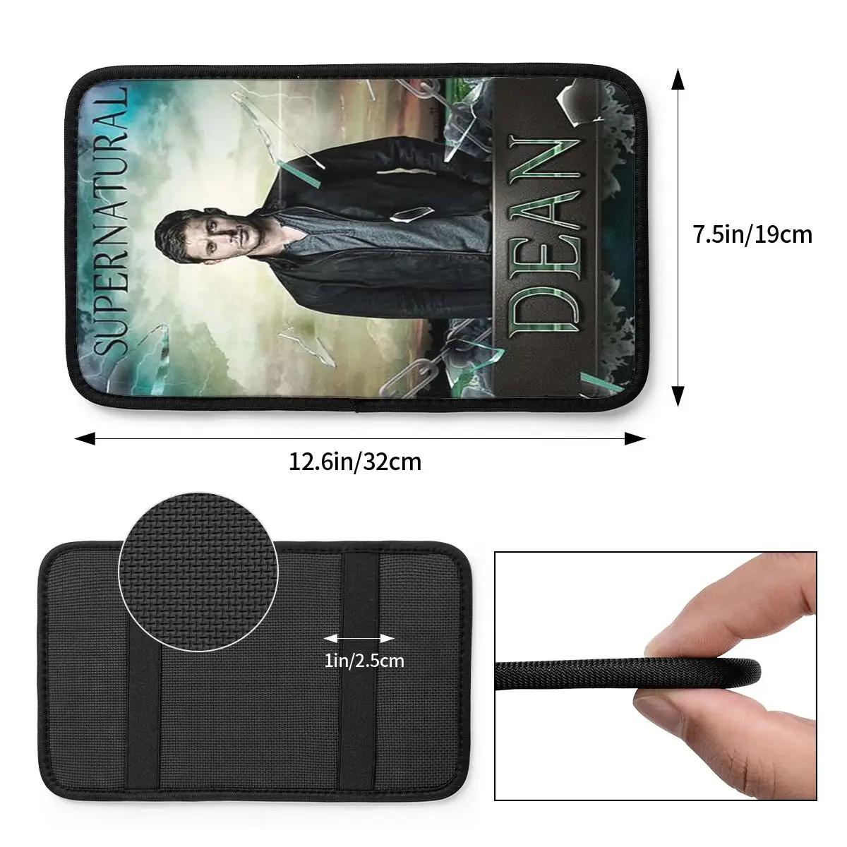 3D Supernatural Center Console Cover Pad for Cars TV Series Vintage Car Accessories Waterproof Armrest Cover Mat