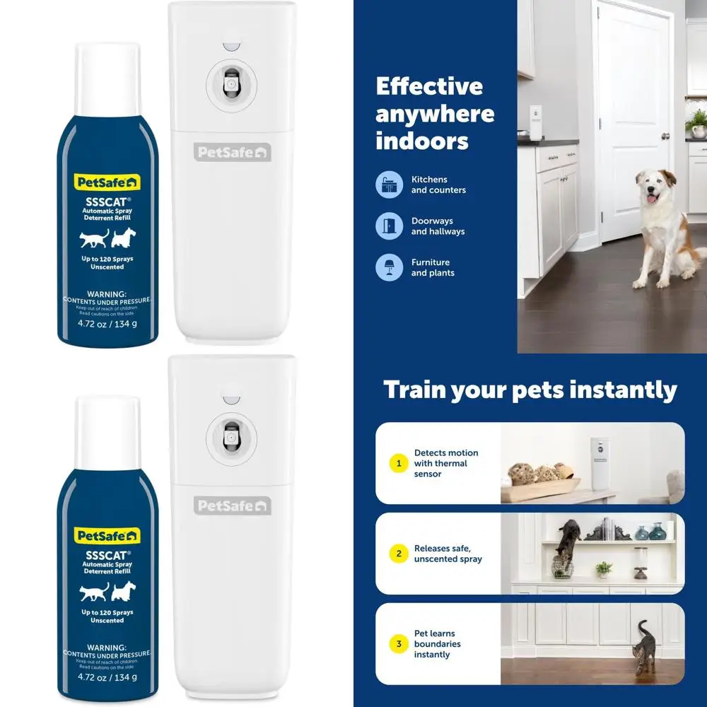 

Automatic Pet Spray for Behavior Correction with Motion Sensor and Odorless, Tile-Friendly Design