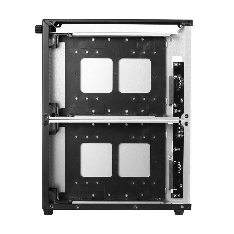 

4.5L Mini NAS Chassis Ns01, Dual Hot-Swap 3.5" Bays, 17x19cm MB, DC & Type-C USB3.0 for Home Office