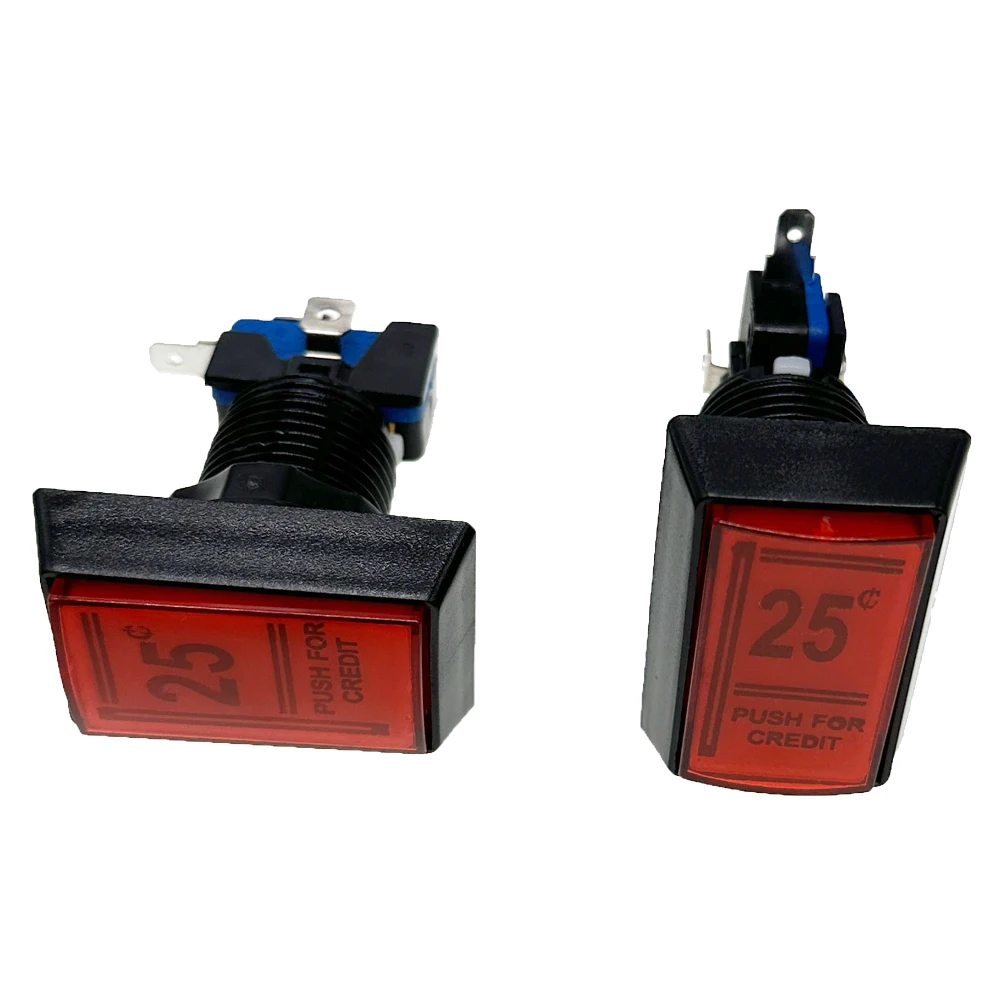 1 Piece 25 cents rectangle button 12V Arcade LED Button Microswitch 33X50MM Mechanism For Credit Coin Arcade Game Vendin Machine - view 6