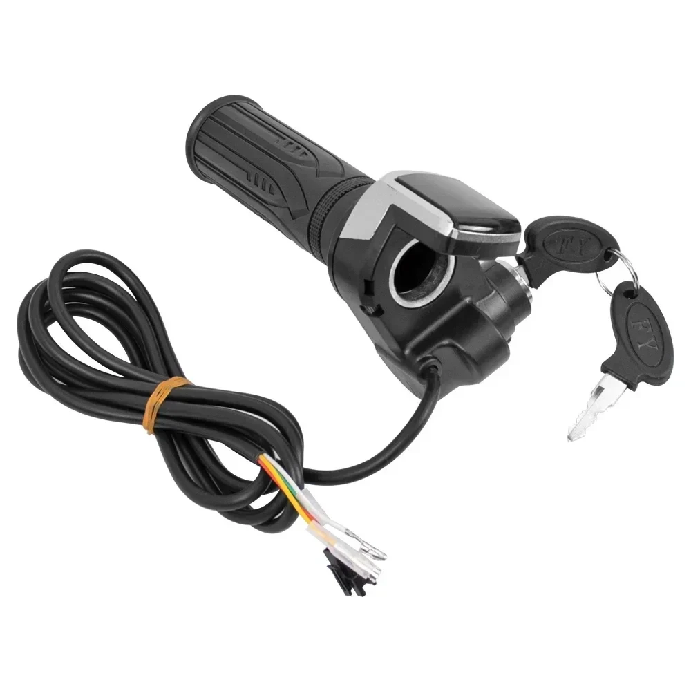 Throttle Grip E-bike Handlebar with Lock Ebike 36V 48V  Electric Bicycle Scooter Accelerator Power Indicator Key LED Display