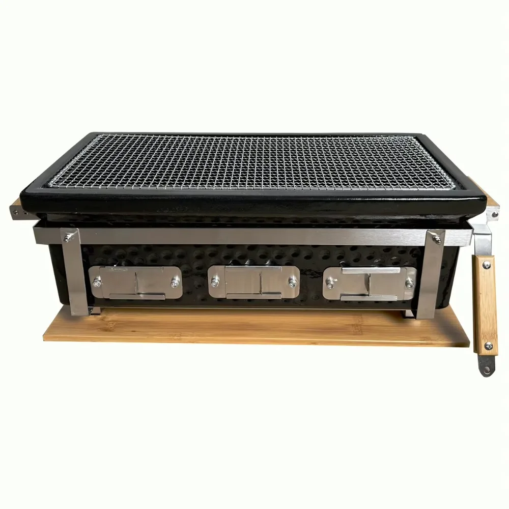Portable ceramic rectangular Japanese dining table, small mini barbecue grill/roasted chicken grill, charcoal barbecue