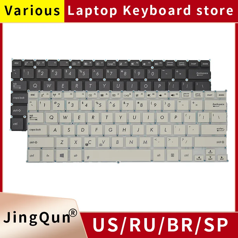 New US Russian Laptop Keyboard For ASUS E202 TP201S TP201SA X205TA X205T 0KNL0-1122US00 AEXK6U00010 E202S E205 E202MA