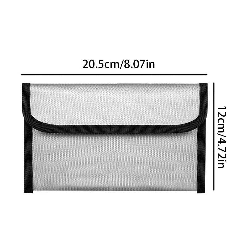 1 قطعة حقيبة مستندات مقاومة للحريق سستة إغلاق النقدية الآمنة تخزين كيس مقاوم للماء مع شريط لاصق لشهادات مفاتيح بطاقات المال