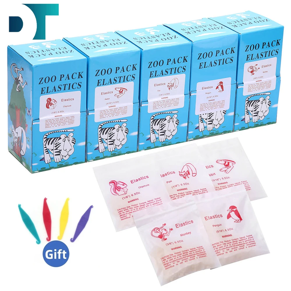 5000pcs/box Orthodontic Zoo Pack Elastics Rubber Bands Latex Braces Force 3.5 / 5.0 / 6.5OZ Dental Dentistry Material