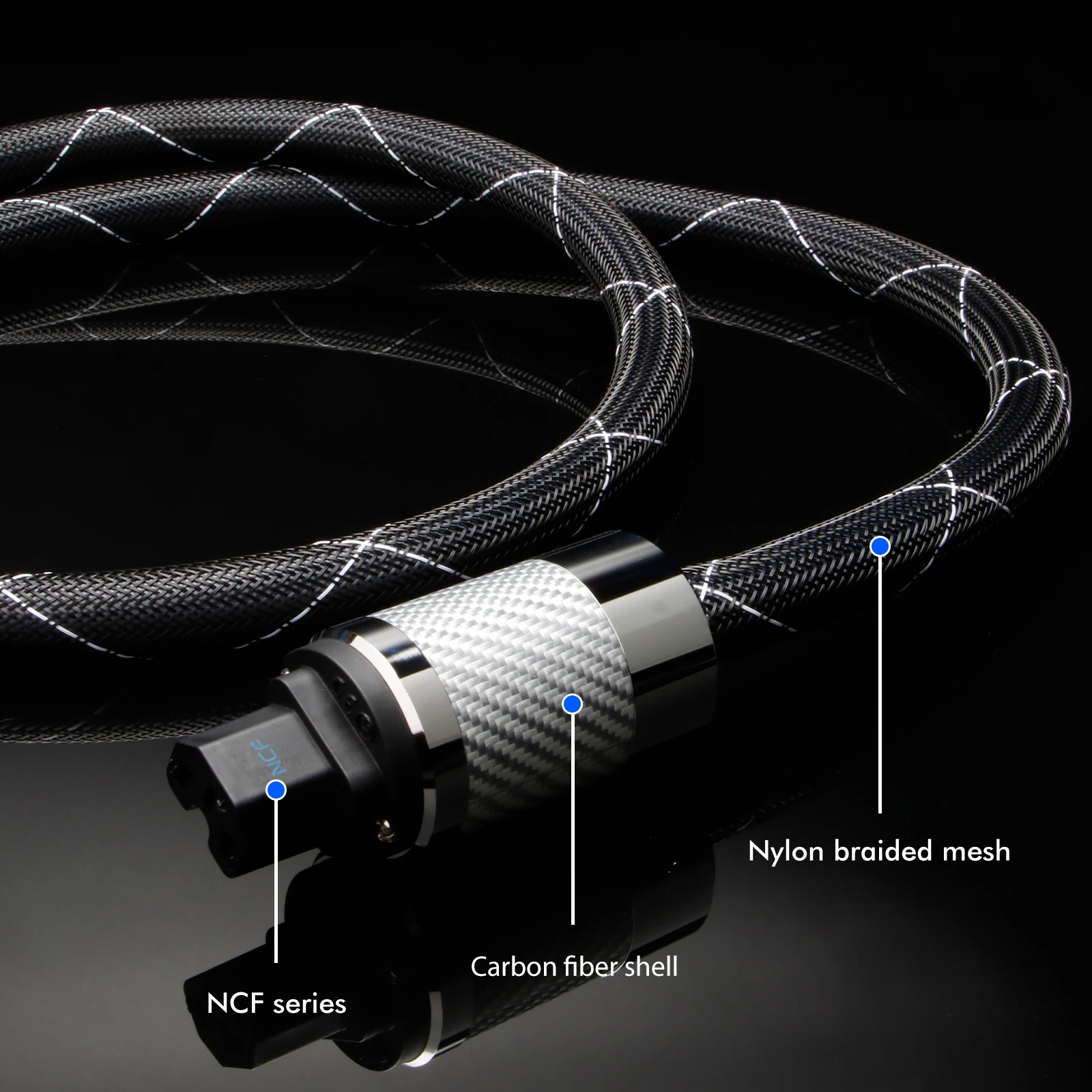 HiFi Power Cable EU US Schuko Fever Audio Cable OCC Rhodium Carbon Fiber EU/US C15 Plug
