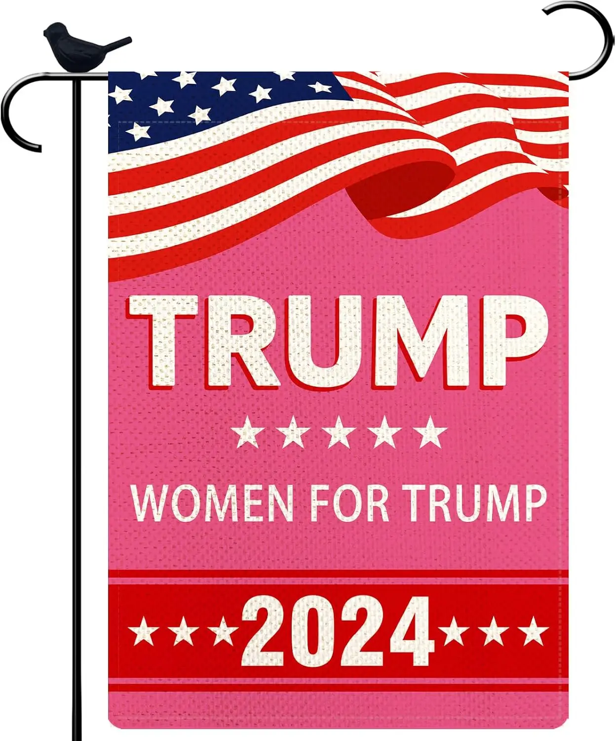 Women For Trump 2024 Garden Flag Voted for Trump Yard Flag 12.5 x 18 Inch Pink Trump 2024 Yard Sign Double-Sided Outdoor Indoor