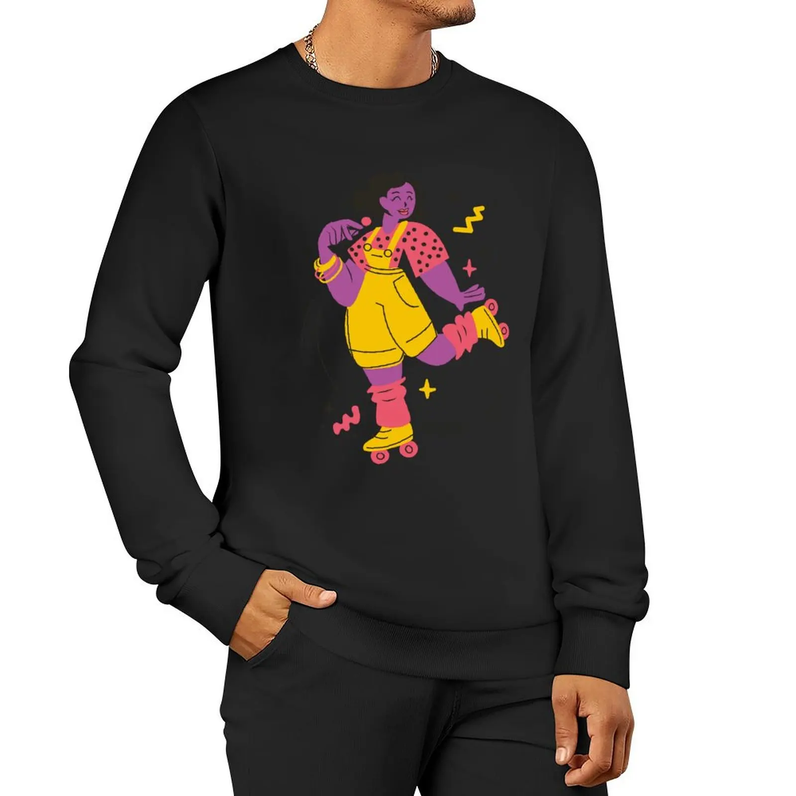 80s Roller Skates Rollergirl Rollerskating Girl Skater Girl Pullover Hoodie anime clothes tracksuit autumn sweatshirt