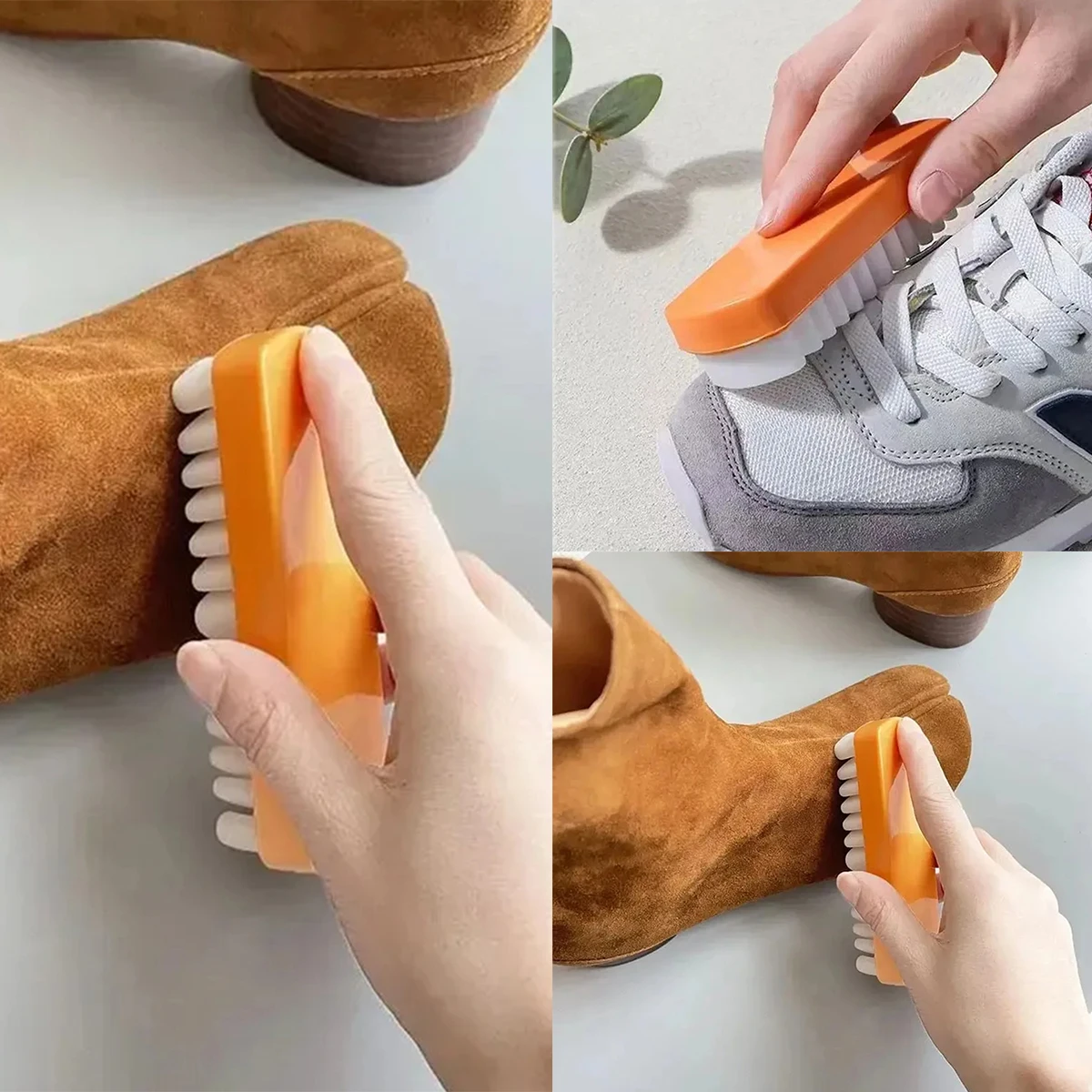 Suede Shoe Brush Plastic Handle White Rubber Cleaning Stain Eraser For Suede Nubuck Material Boots Bags Cleaner Tool