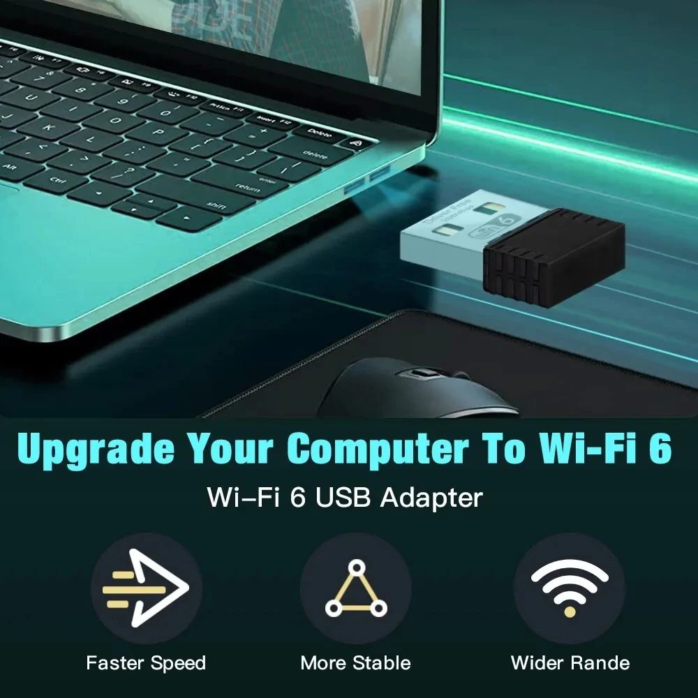 Fenvi USB 2.0 WiFi 6 AX300 Adapter 2.4G 286M Mini USB Dongle 802.11AX WiFi Wireless Adapter For PC/Laptop Win 10/11 Drive Free