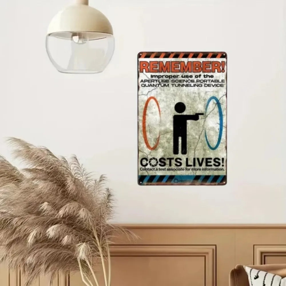 Retro Metal Remember Child Electricity Will Kill You Logo, Child Danger Warning Tin Aluminum Logo, Home School Wall Decoration