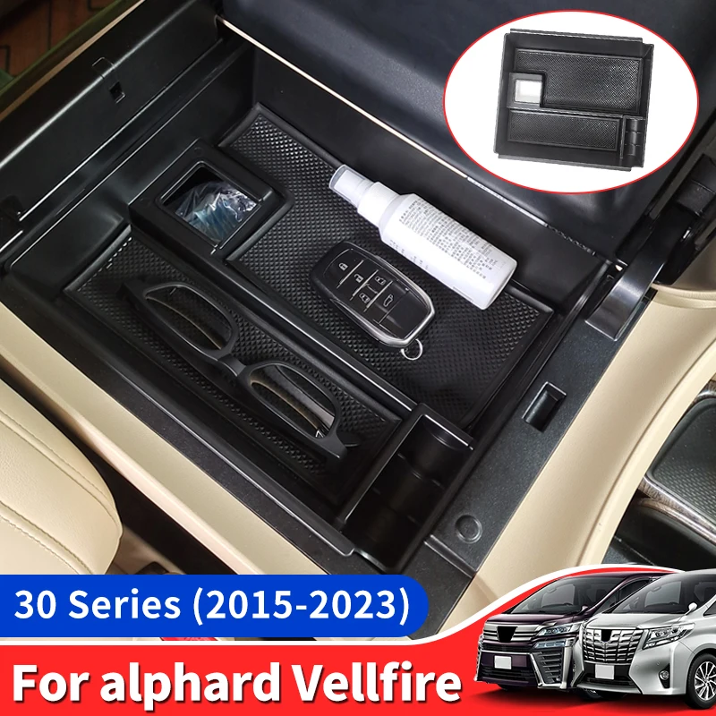 

2015-2021 For Toyota Alphard 30 Modified Armrest Box Storage Box Separated Box Vellfire 30 Series Central Control 2020 2019 2018