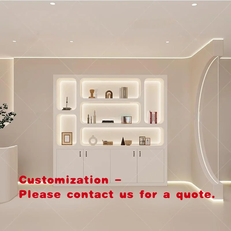 custom.Simple Wind Beauty Salon Product Display Cabinets Solid Wood Lacquer Display Cabinets Cosmetic Cabinets