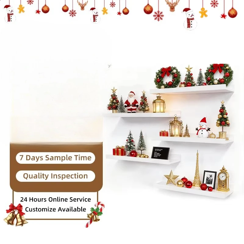 Floating Shelf Antique Wood Ledge Wall Decoration Shelf with Bracket Suitable for Bathroom Living Room Bedroom