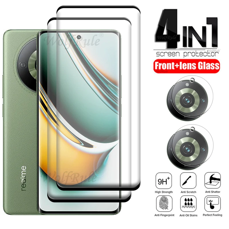 

4-in-1 For OPPO Realme 11 Pro Glass Realme 11 Pro Phone Film Protective 9H Screen Protector For Realme 11 10 Pro Plus Lens Glass