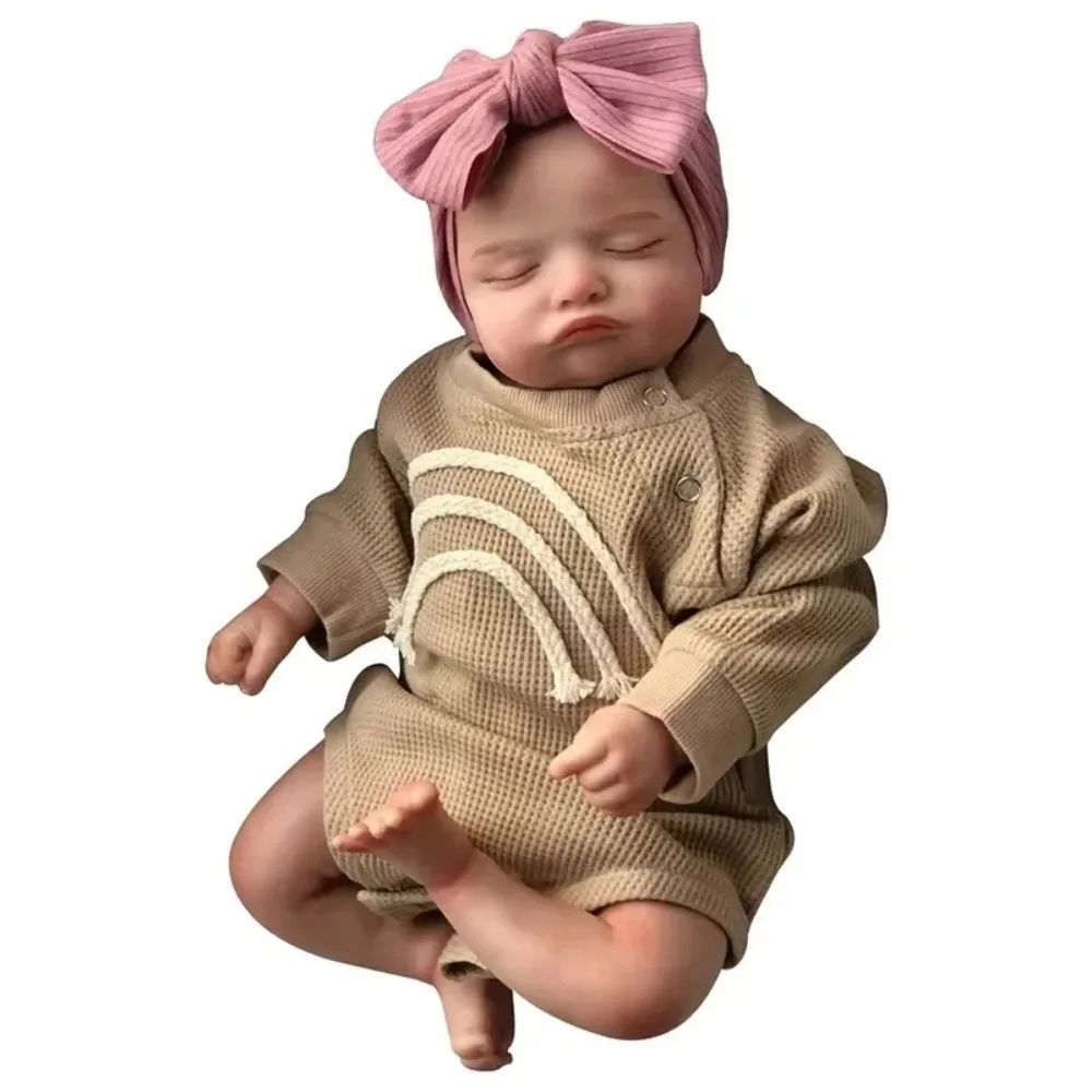 18 inch Volledige Vinyl Reborn Babypop Rosalie Pasgeboren Baby Meisjes met Wimpers Waterdicht Bad Speelgoed Geschenken Muñeca Bebe Reborn Poppen
