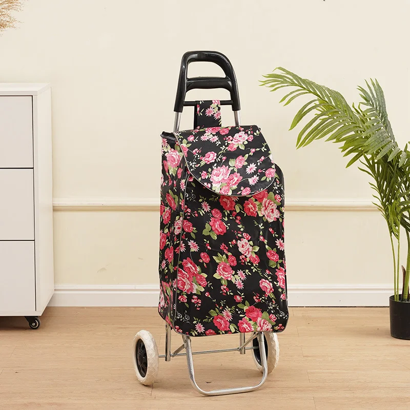 

Can Sit Portable Shopping Bag with Wheels Trolley Seat Stool Tote Bag Shopping Cart Folding Climbing Stairs Storage Bags